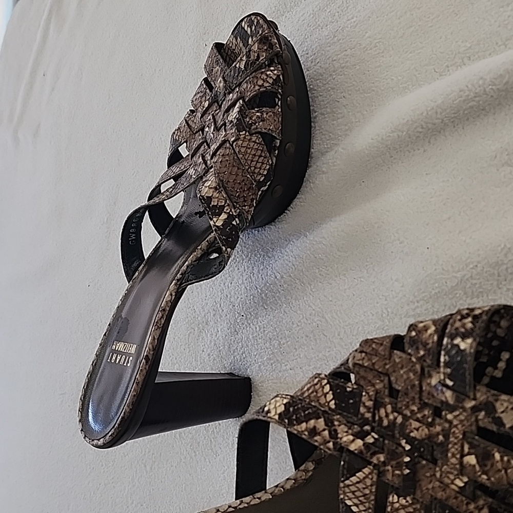 Stuart Weitzman Platform Snake Slides - image 4